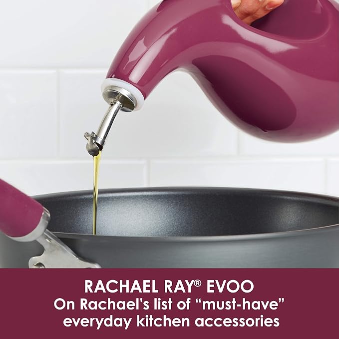 Rachael Ray Solid Glaze Ceramics EVOO Olive Oil Bottle Dispenser - Image 4