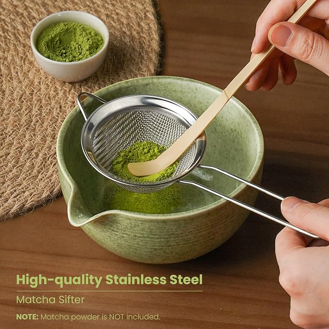 Matcha Whisk Set, Ceramic Bowl Matcha Kit & Handcrafted Bamboo Chasen, Complete - Image 3