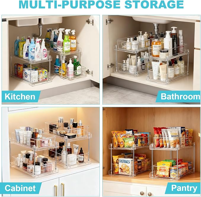 2 Tier Under Sink Organizer Bathroom Organizers and Storage - Image 8