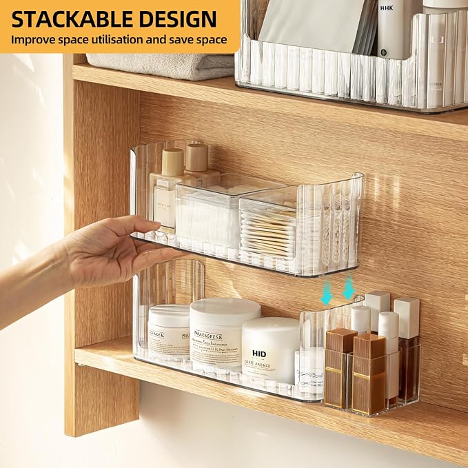 PAVSTINE 2-Tier Stackable Medicine Cabinet Organizer, Narrow Bathroom Makeup - Image 4