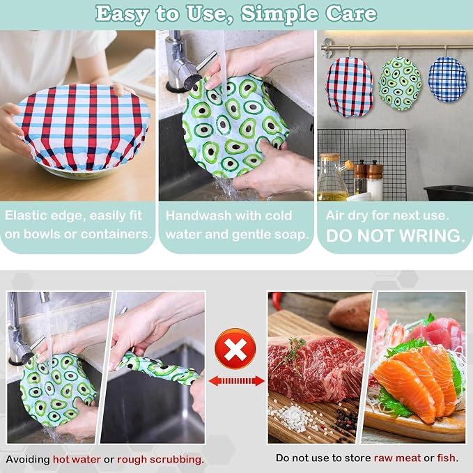 5-Size Reusable Beeswax Bowl Covers - Image 6