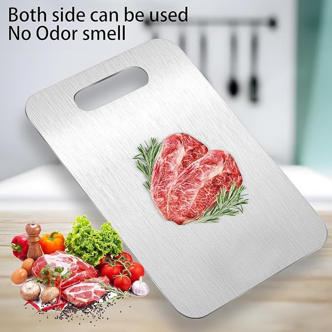 Titanium Cutting Boards for Kitchen, Food Grade 304 Stainless Steel Cutting - Image 4