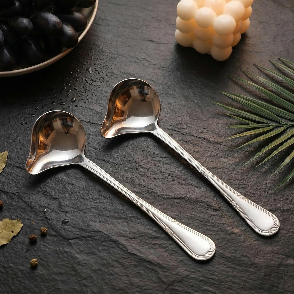2 Pcs Small Ladle with Pour Spout, Stainless Steel Gravy Ladle