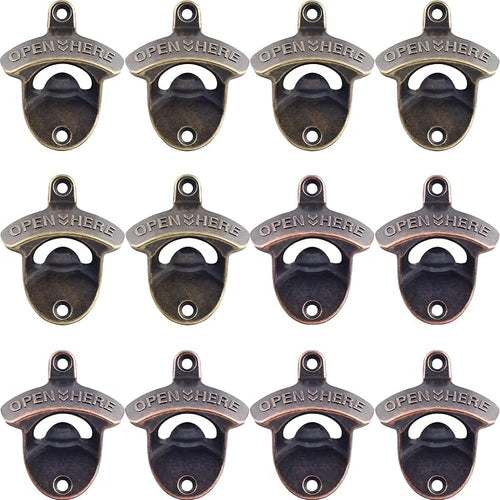 12 PCS Beer Bottle Opener Wall Mount, Post Mount Bottle Cap Openers Bulk by Wallmountedbottleopener