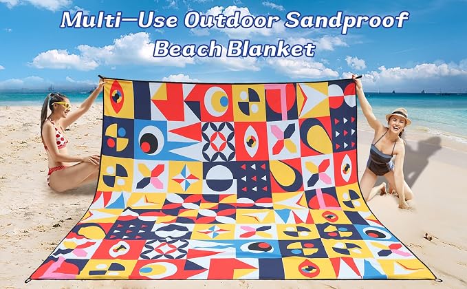 HIHOHO Beach Blanket Waterproof Sandproof Extra Large Beach Mat 79" X - Image 6