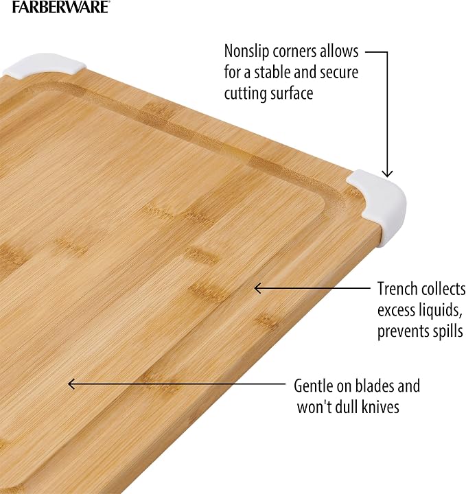 Farberware Nonslip Bamboo Cutting Board - Image 4