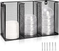 Wall Mount Coffee Cup Lid Holder Organizer 3 Compartments Coffee Cup Lid by DLUGOPIS