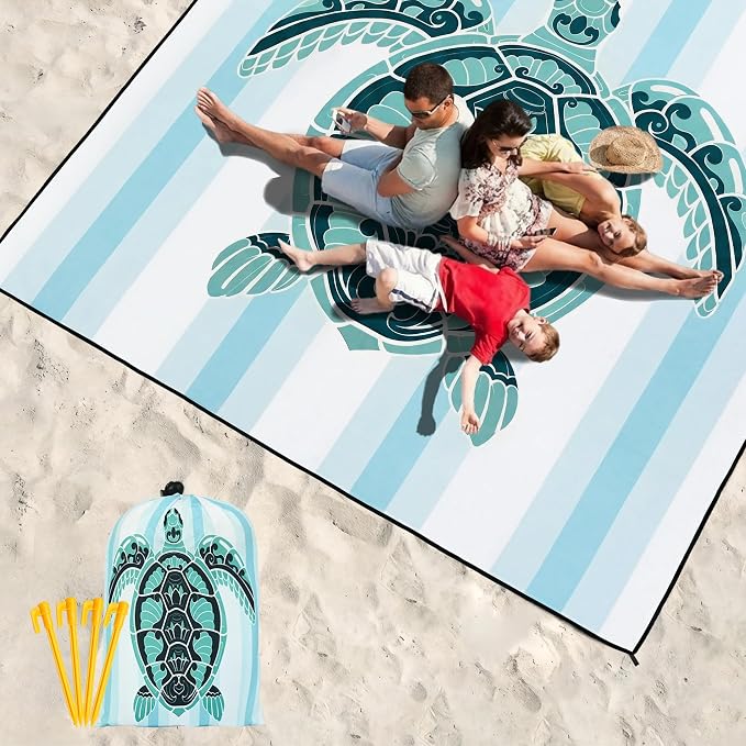 HIHOHO Beach Blanket Waterproof Sandproof Extra Large Beach Mat 79" X - Image 6