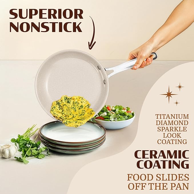 Granitestone Ceraluxe 20 Pc Ceramic Cookware Set Nonstick, Complete Pots and - Image 5