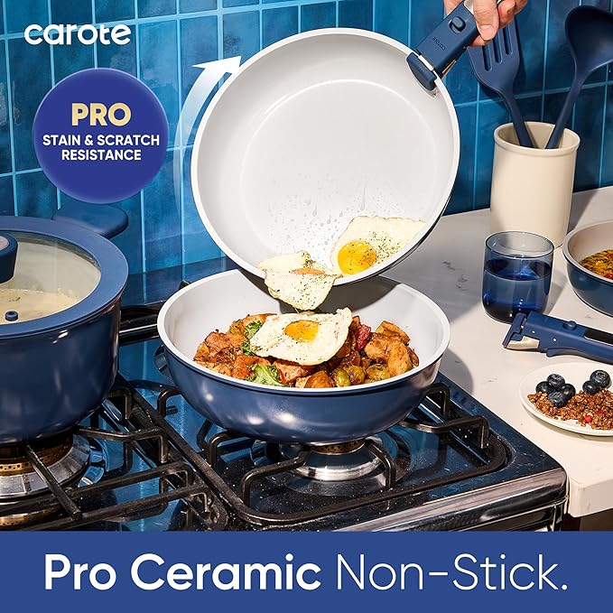CAROTE 27pcs Ceramic Cookware Set Nonstick, Pots and Pans Set Non Stick - Image 3