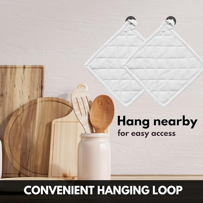 Oven Mitt & Pot Holder 100% Cotton Set of Heat Resistant Oven Gloves & Hot Pads - Image 5