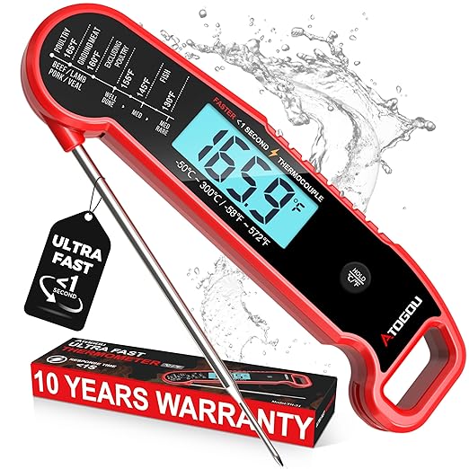 Atogou Meat Thermometer, Professional Food Thermometer, <1 Sec Instant Read by ATOGOU