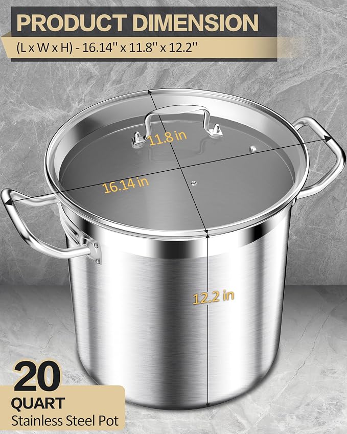 STOCKPOT Stainless Steel 20 Quart Stockpot - Image 2