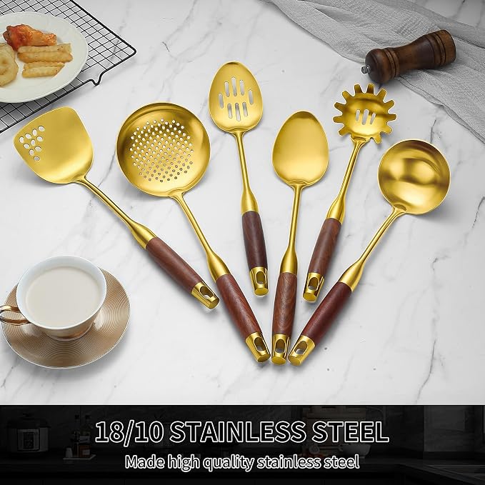Izurok 18/10 Stainless Steel Kitchen Utensils Set, 6 Piece Cooking Utensils - Image 6