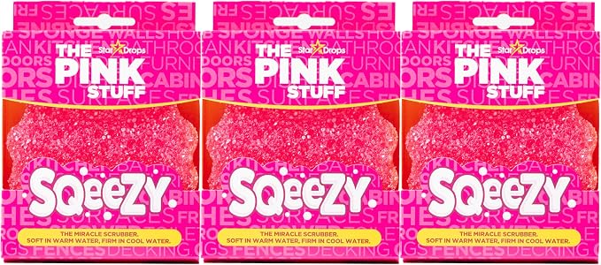 Stardrops – The Pink Stuff – SQeeZY Miracle Scrubber Sponge, Scratch Free by ThePinkStuff