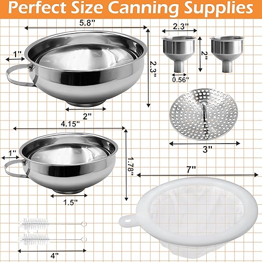 6 Pack Stainless Steel Canning Funnel - Image 7