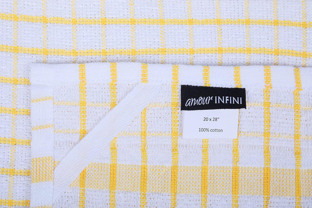 Kitchen Towels Set of 4 - Highly Absorbent, Super Soft Terry Cotton
