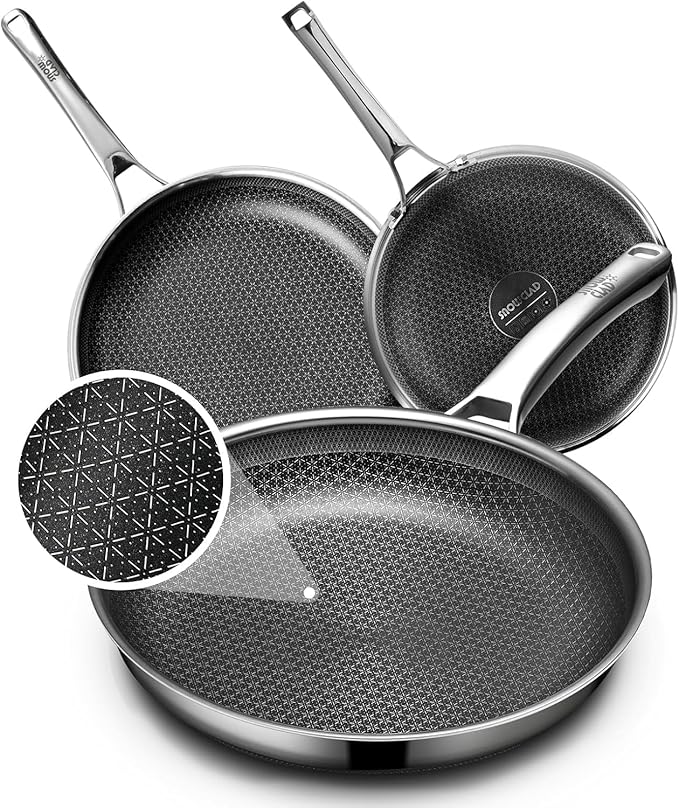 OATOFP Non Stick Frying Pans Set, Hybrid Skillet Set Nonstick, Pans by UltimateCookwareDestination