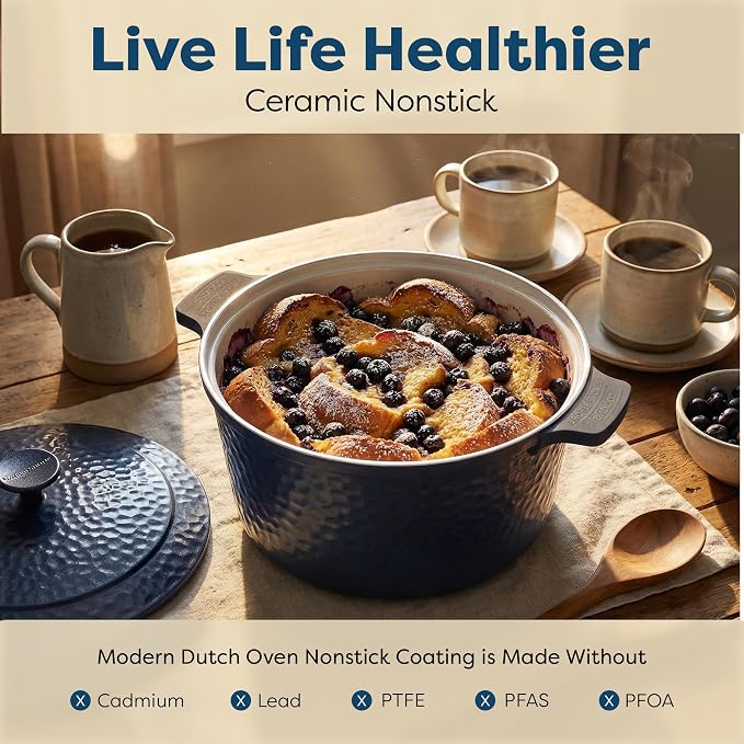 Gotham Steel Hammered 5 Qt Lightweight Dutch Oven Pot - Image 3