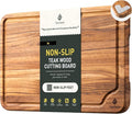 Teak Wood Cutting Board for Kitchen 13inch Charcuterie Board Serving Heavy Duty by Socisen