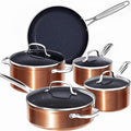 Nuwave 9pc Cookware Set Healthy Duralon Blue Ceramic Nonstick Coated, Diamond by NuWave