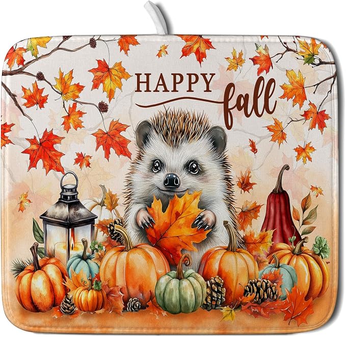 Happy Fall Dish Drying Mat by Giwawa
