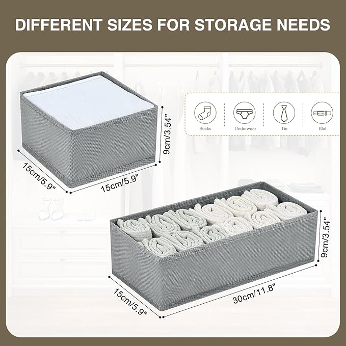 DIMJ Drawer Organizer Clothes Set of 8, Foldable Closet Drawer Organizer - Image 6