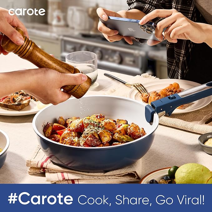 CAROTE 27pcs Ceramic Cookware Set Nonstick, Pots and Pans Set Non Stick - Image 5