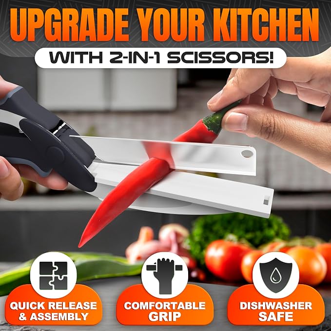 Cutting Board Scissors - 2 In 1 Kitchen Scissors - Image 3