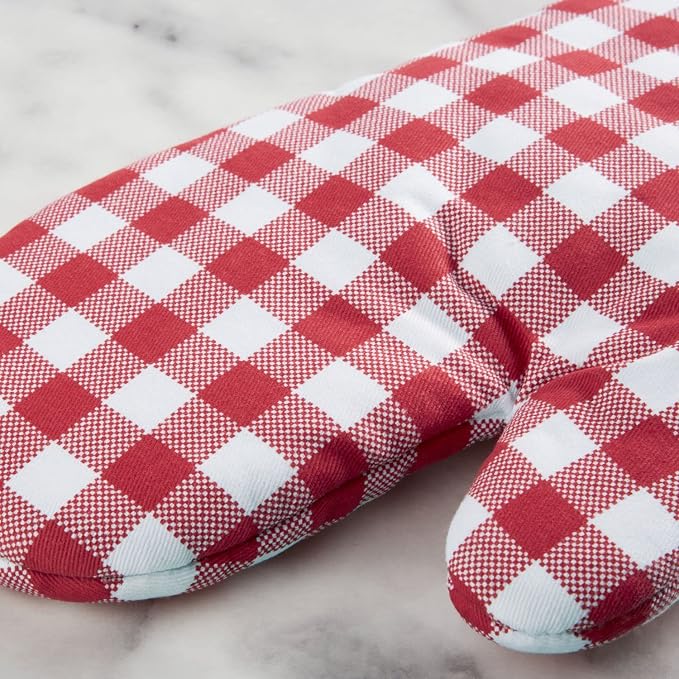 KitchenAid Gingham Oven Mitt 2-Pack Set, Passion Red - Image 4