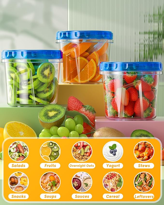 BiuLeon 6 Pack-24 oz Freezer Storage Containers, Plastic Food Storage Containers - Image 7