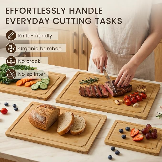 Extra Large Cutting Board Set of 4, Bamboo Cutting Boards - Image 4