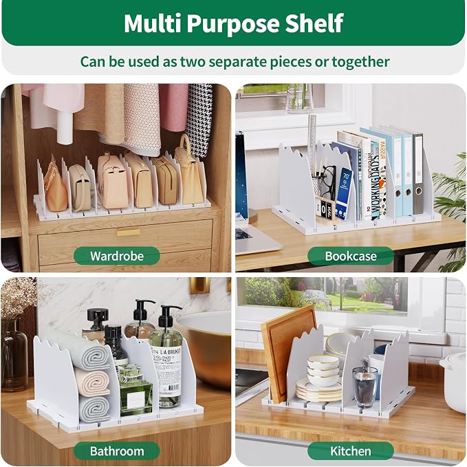 SPACEKEEPER Shelf Divider for Closet, Adjustable Purse Organizers Handbag - Image 3