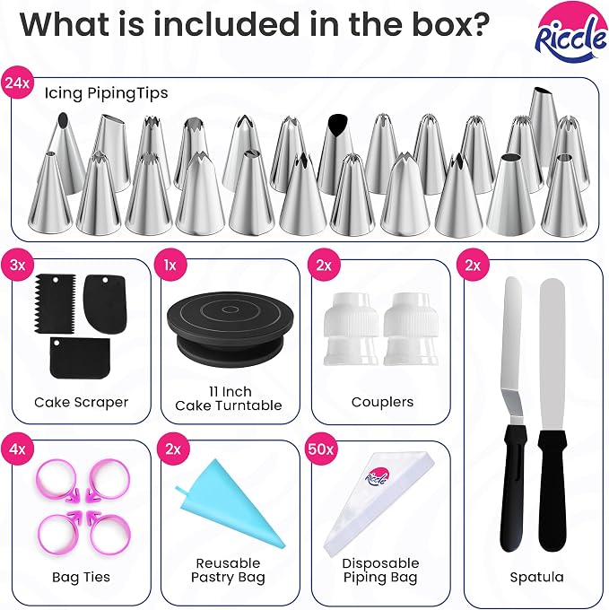 Riccle 88 pcs Cake Decorating Kit - Image 3