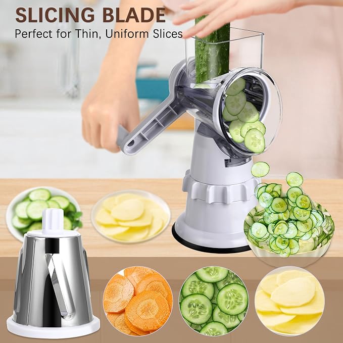 Rotary Cheese Grater Hand Crank, Vegetable Slicer - Image 6