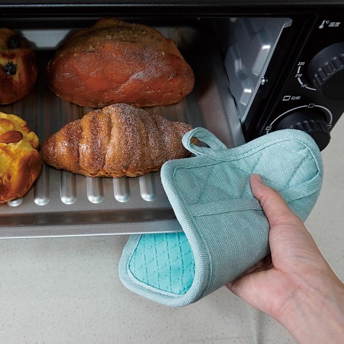 Pot Holders Yarn-Dyed Set of 3 Non Slip Silicone Kitchen Lines Heat Resistant - Image 4