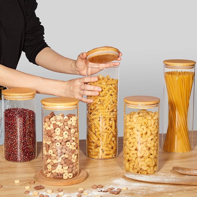 Vtopmart 70oz Glass Food Storage Jars, 3 Pack Large Kitchen Containers - Image 6
