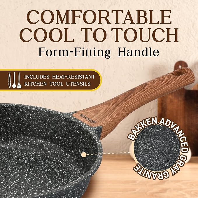 Bakken-Swiss 14-Piece Kitchen Cookware Set – Granite Non-Stick – Eco-Friendly – - Image 5