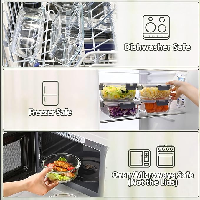 M MCIRCO 24-Piece Glass Food Storage Containers - Image 4