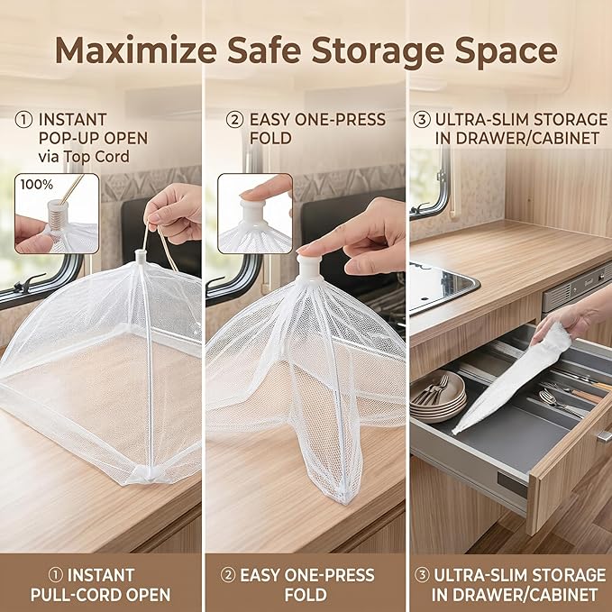 4-Pack Food Cover Mesh Food Tent - Image 4