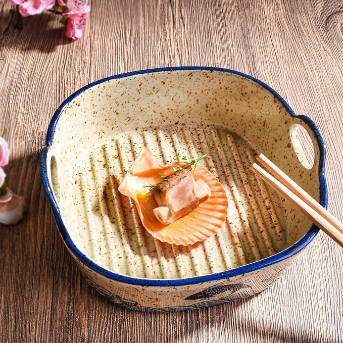 Japanese Style Ceramic Casserole Dish, 6.7-Inch Square Baking Dish - Image 5