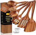 Wooden Spoons for Cooking, Comfortable Grip, Heat Resistant Kitchen Utensils by Mooues