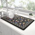 Rnivvi Dish Drying Mat for Kitchen Counter, XL 15 x 24" Cute Flower Theme Super by Rnivvi