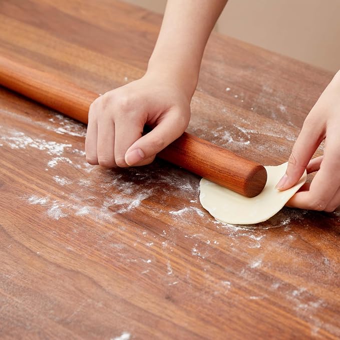 Wood Rolling Pins for Baking- Fulimax 16" Classic Wooden Rolling Pin for Dough - Image 3
