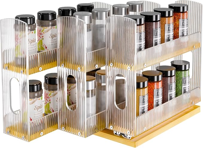 NiHome Bamboo Pull-Out Spice Rack Organizer - Image 8