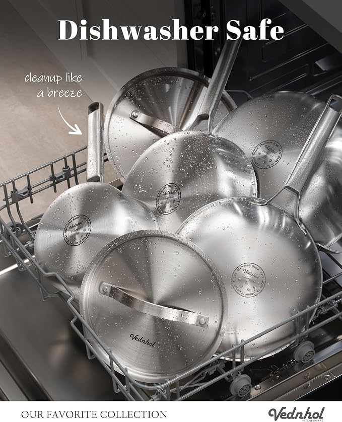 Stainless Steel Cookware Set, PFOA&PTFE Free, Dishwasher&Oven Safe, Kitchen - Image 5