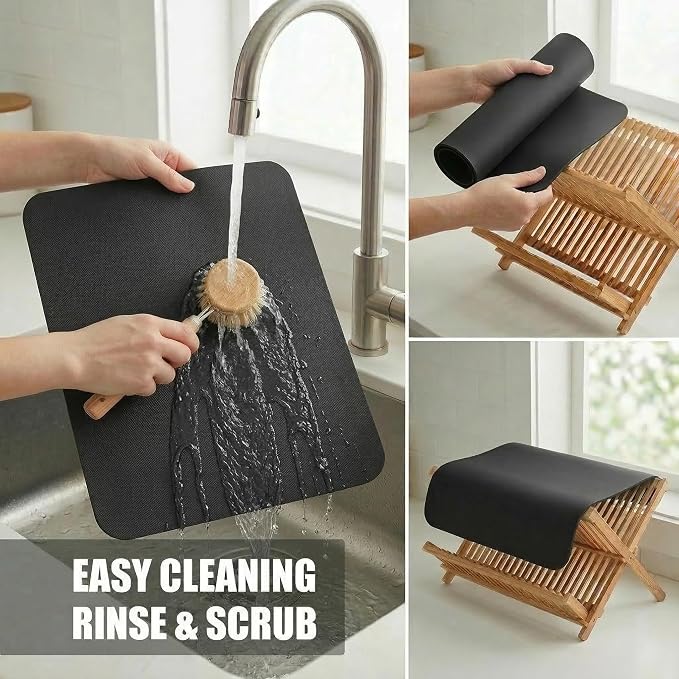 Customizable 24"L x 5.5"W Kitchen Sink Faucet Mat & 24"Lx16"W Dish Drying Mat - Image 8