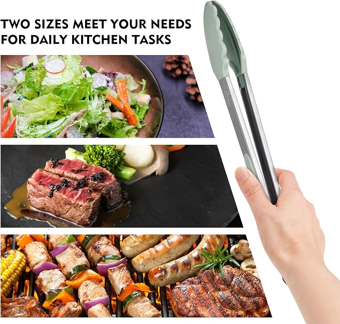 Hotec Premium Stainless Steel Locking Kitchen Tongs - Image 5