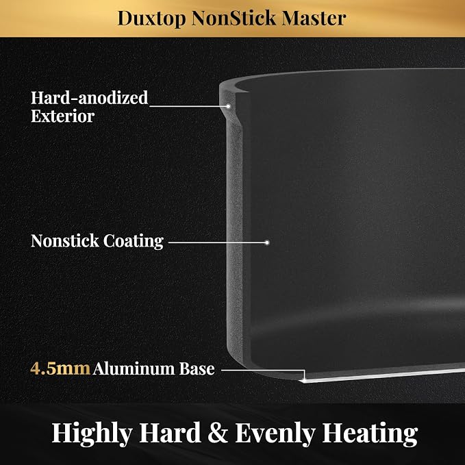 Duxtop Nonstick Master Saucepans Hard Anodized 2 Quart Small Sauce Pan - Image 4