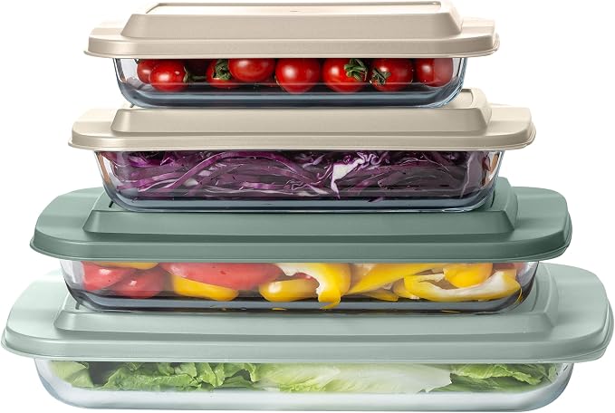 COOK WITH COLOR 8-Piece Deep Glass Baking Dish Set with Plastic Lids – - Image 8